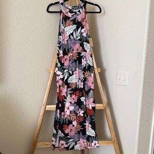 Bixby Nomad Black Floral Maxi Dress Tropical Print Girls 12-14